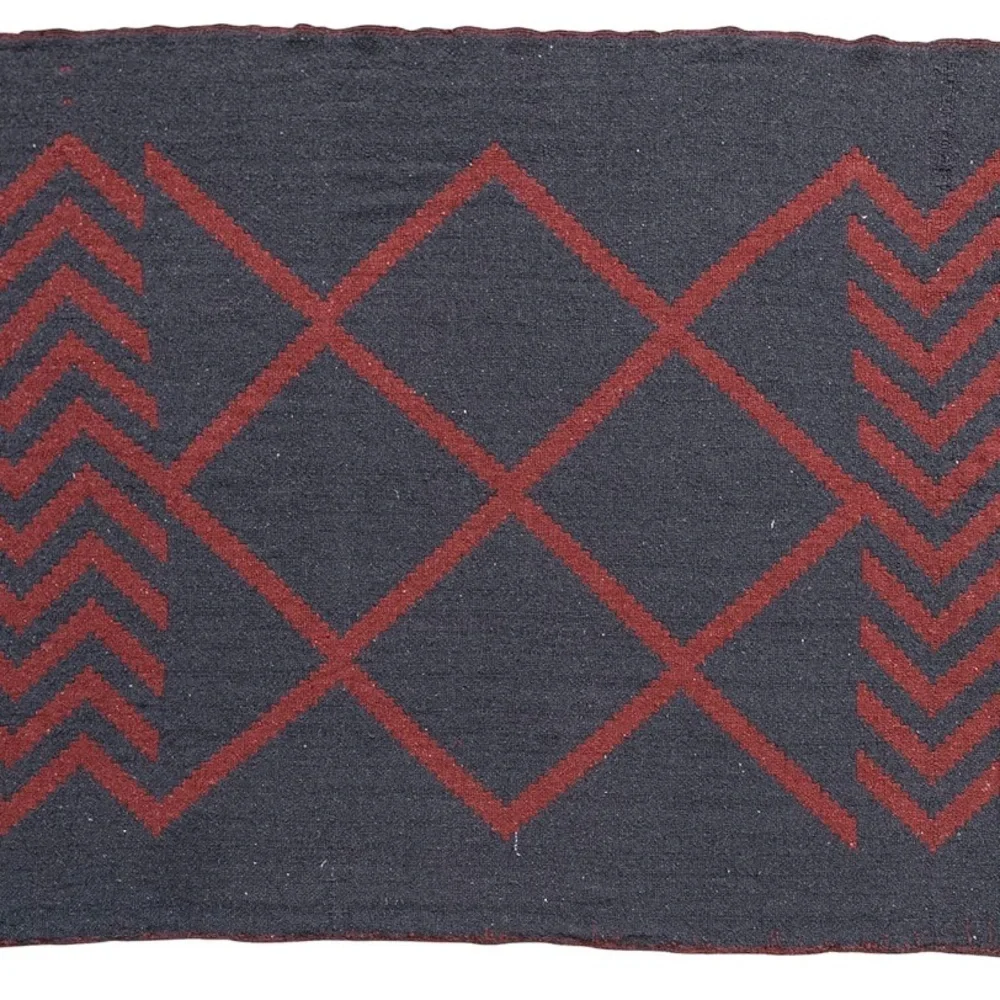 Creative Co-Op Recycled Cotton Blend Throw Blanket Geometric Fringe, Multicolor